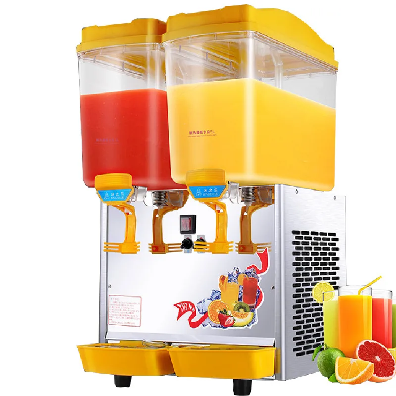 Máquina de Bebidas Máquina de Bebida Quente e Fria Dispensador do Suco Jamielin Duplo Cilindro Comercial Distribuidor Spray Mexa 17l * 2