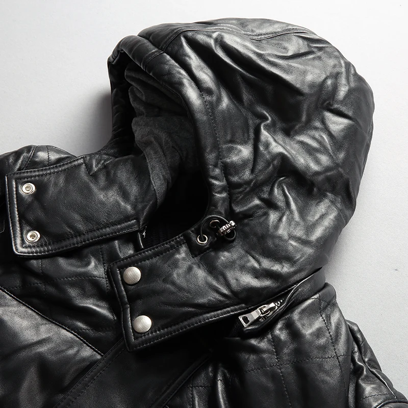 Great Value 22055 Read Description! Asian size super warm mens genuine sheep leather down jacket very warm sheep skin winter leather jacket