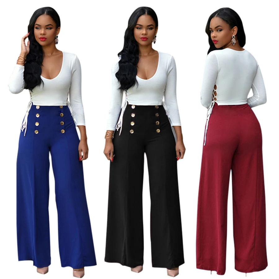 blusas con pantalones anchos