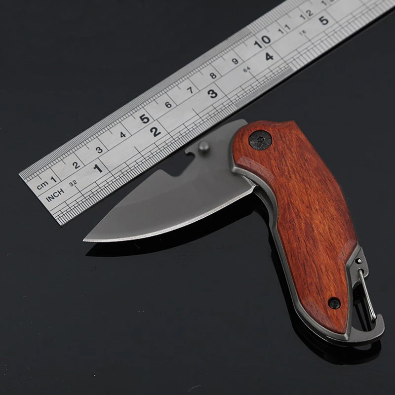 

Portable Tactical Folding Knife with Wood Handle Outdoor Combat Rescue Survival Tools Pocket Hunting Knives Camping Jackknife