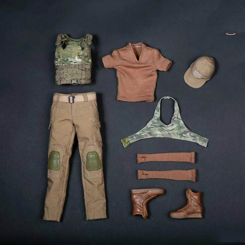 

1/6 Womens Shooter's Tactical Clothes Accessories for 12 Inches Action Figure Bodies Without Body, head and Gun Model