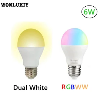 

Mi.Light 6W E27 Dimmable Led Bulb Dual White RGBWW Bubble Ball Bulb With 2.4G RF Remote Controller 2700K-6500K Mi light Bulb