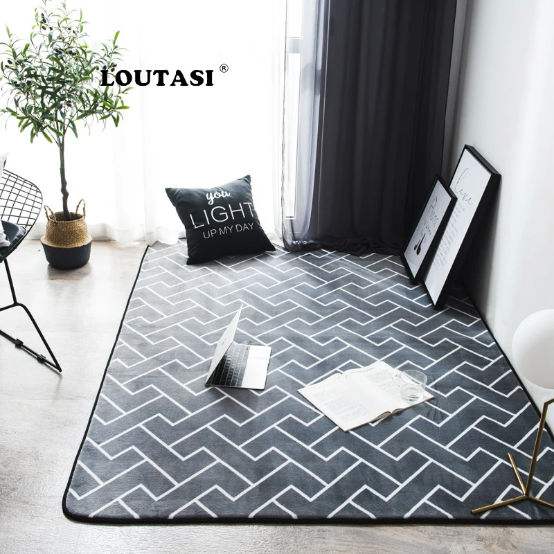

LOUTASI Nordic Chenille Geometric Carpets For Living Room Home Bedroom Rugs Carpets Coffee Table Area Rug Play Delicate Mat