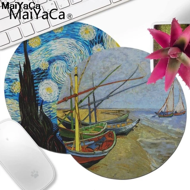

MaiYaCa Vincent van Gogh Painting High Speed New Lockedge Mousepad 20x20cm 22x22cm diameter round mouse pad