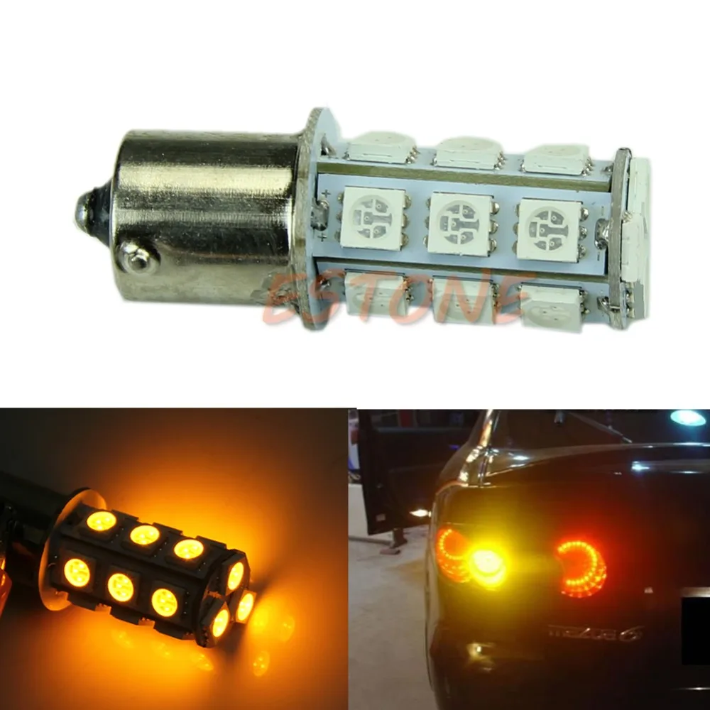 YAM Yellow 1156 BA15S P21W 1129 18-LED Автомобильная задняя сигнальная лампа заднего поворота 12В