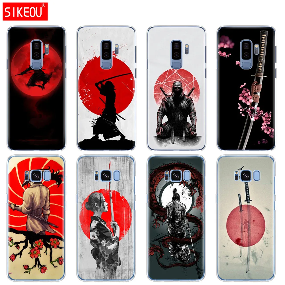 Силиконовый чехол для Samsung Galaxy S9 S8 S7 S6 edge S5 S4 S3 PLUS телефона Japan samurai Ninja|Бамперы| |