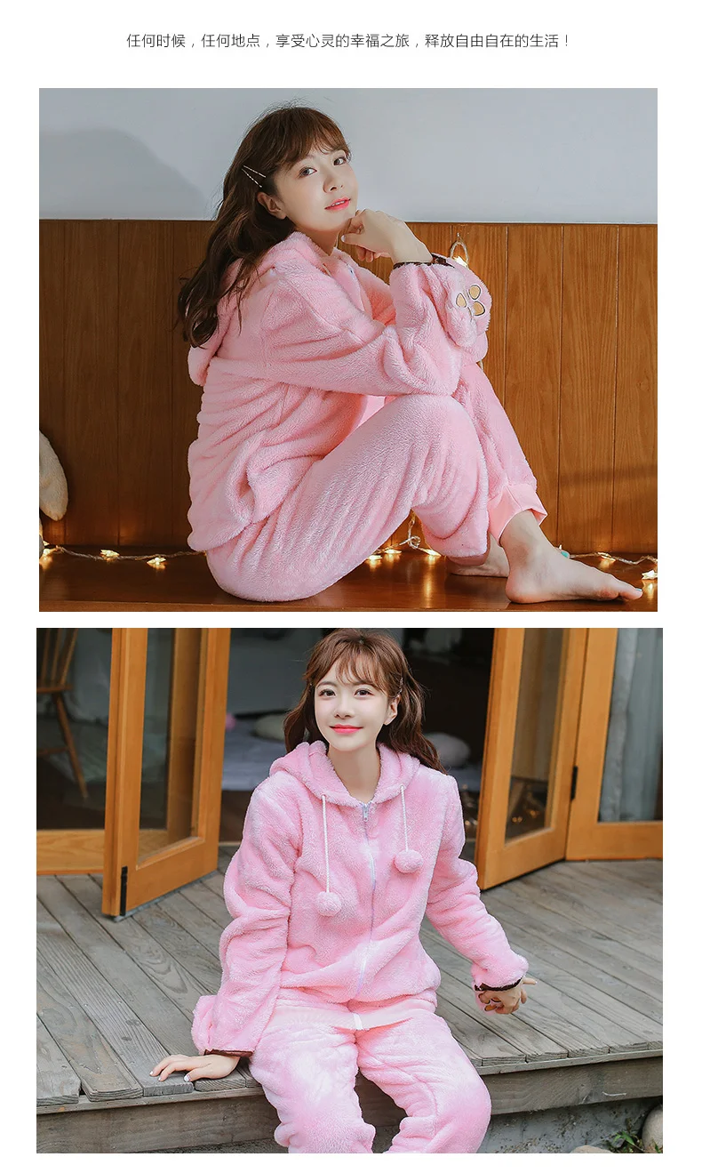 Зимняя модная ночная рубашка, домашняя одежда для отдыха, женский длинный рукав фланель, теплая Пижама, комплект для сна для девочек