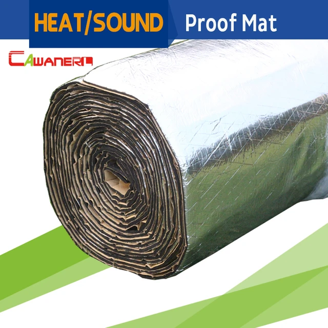 Cawanerl Car Hood Roof Door Trunk Sound Proof Deadener Heat Insulation  Cotton Mat Deadening Material Aluminum Foil Self-Adhesive - AliExpress