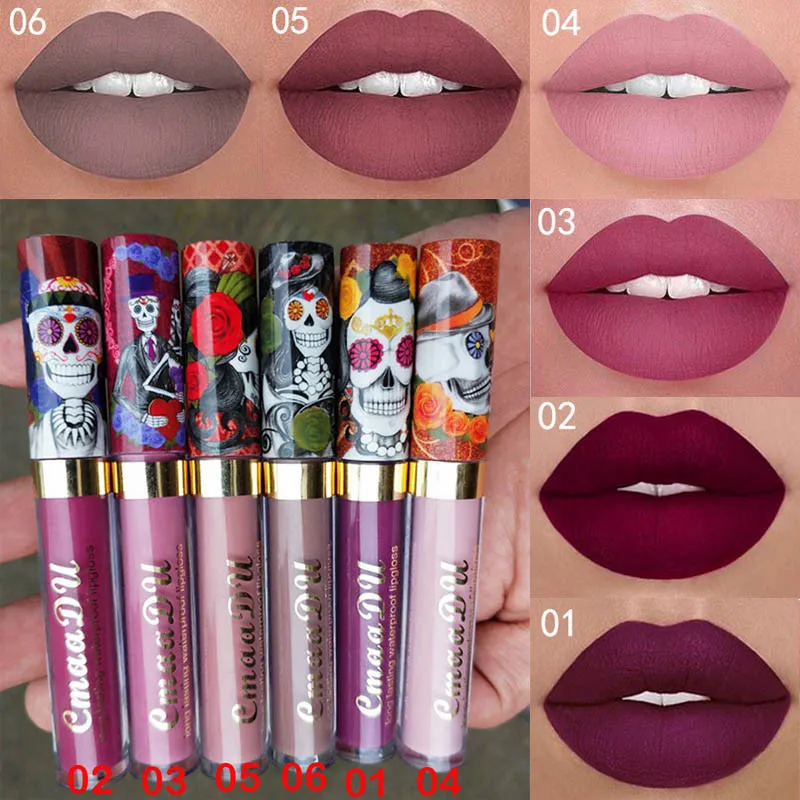 

CmaaDu 6 Colors Matte Liquid Lip Gloss Tint Toning Waterproof Long Lasting Sexy Style Lipgloss Batom Mate Lip Makeup Gloss