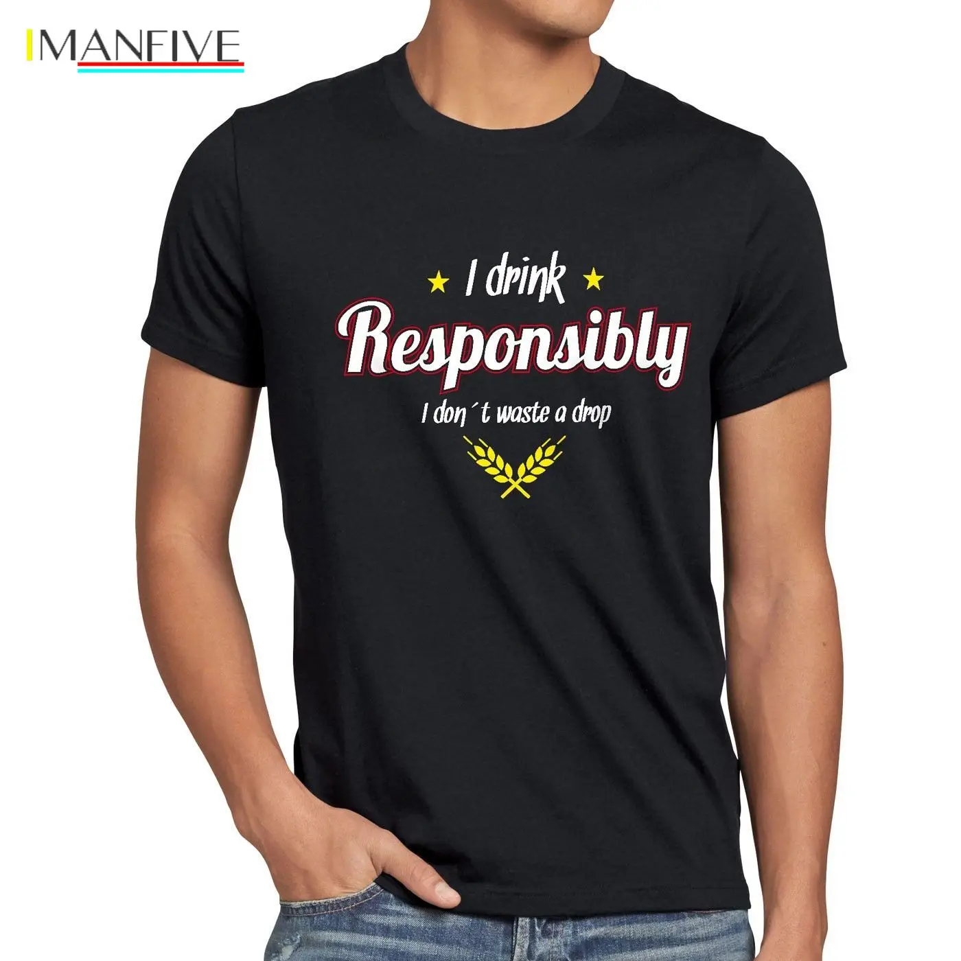 

Drink Responsibly Dont Waste A Drop Herren T-Shirt Bier Fun Shirt Spruch Trinken Men T Shirt Cheap Sale 100 % Cotton