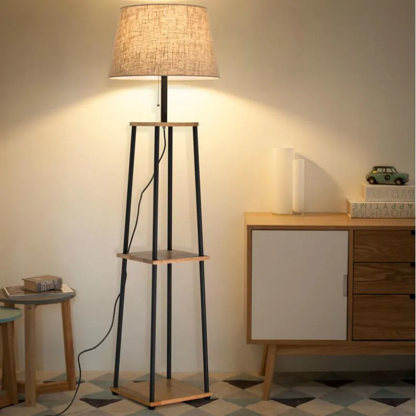 

Nordic Wood Locker Floor Lamp for Living Room Bedroom Simple Modern Standing Lamp Floor Lighting Lampara Pie Led Floor Lamp