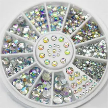 2mm/3mm/4mm/5mm AB acrilico diamante chiodo Glitter strass per unghie cristallo fai da te decorazioni per Nail art strumenti per Manicure accessori