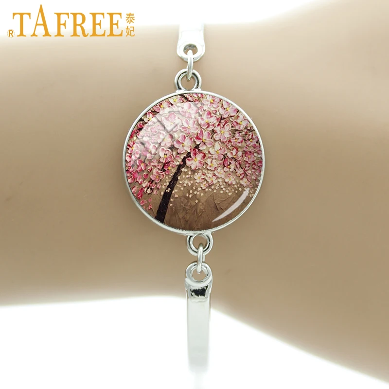 TAFREE Wintersweet Cherry Blossom браслеты с рисунком розового дерева цветной браслет красивый