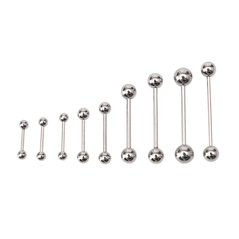 

10Pcs Bars Body Piercing Sexy Stainless Steel Ball Tongue Navel Nipple Barbell Rings Women Body Jewelry Silver