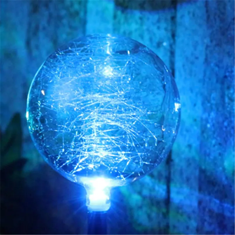 LED Solar Glass Fiber Ball Lights Fairy New Year Garland Waterproof Garden Outdoor Lawn Inserted Lamp Landscape Lighting Decor