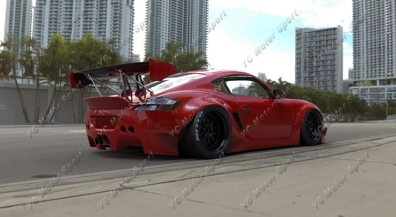 2009-2012 Porsche Cayman 987 Pandem Rocket Bunny Style Wide Body Kit FRP (56)
