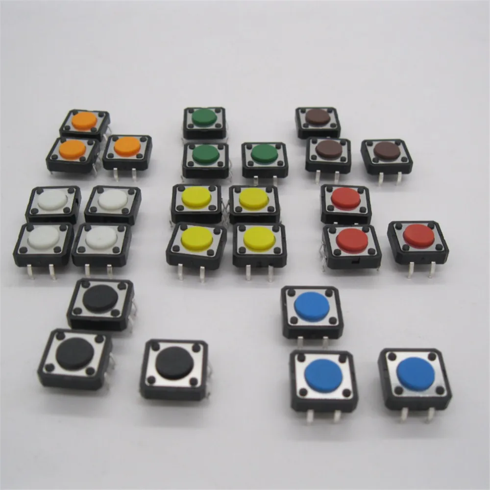 80 шт. 12x12mmx6mm печатной платы Мгновенный Тактильные Такт кнопочный переключатель 4 Булавки DIP 12*12*6 мм