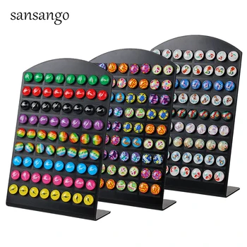 

36 Pcs Of Solid Color Earrings Small Fresh Resin Earrings Solid Color Ladies High Quality Earrings Female Party Jewelry Wholesal