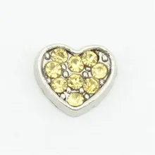 Hot selling! 10pcs November birthstone crystal heart floating charms for floating locket