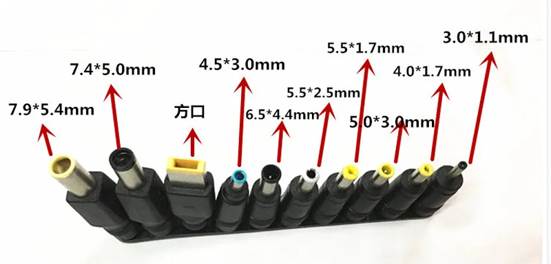 10 шт./компл. 5,5x2,1 мм Мульти-Тип гнезда разъёма для DC Вилки для AC Мощность адаптер Компьютерные кабели Разъемы для Тетрадь ноутбук