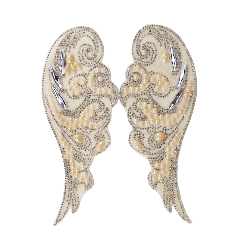 

5 Pair Design Hotfix Rhinestone Heat Transfer Iron on Sewing Rhinestones Motif Embellishment For Garment T2283