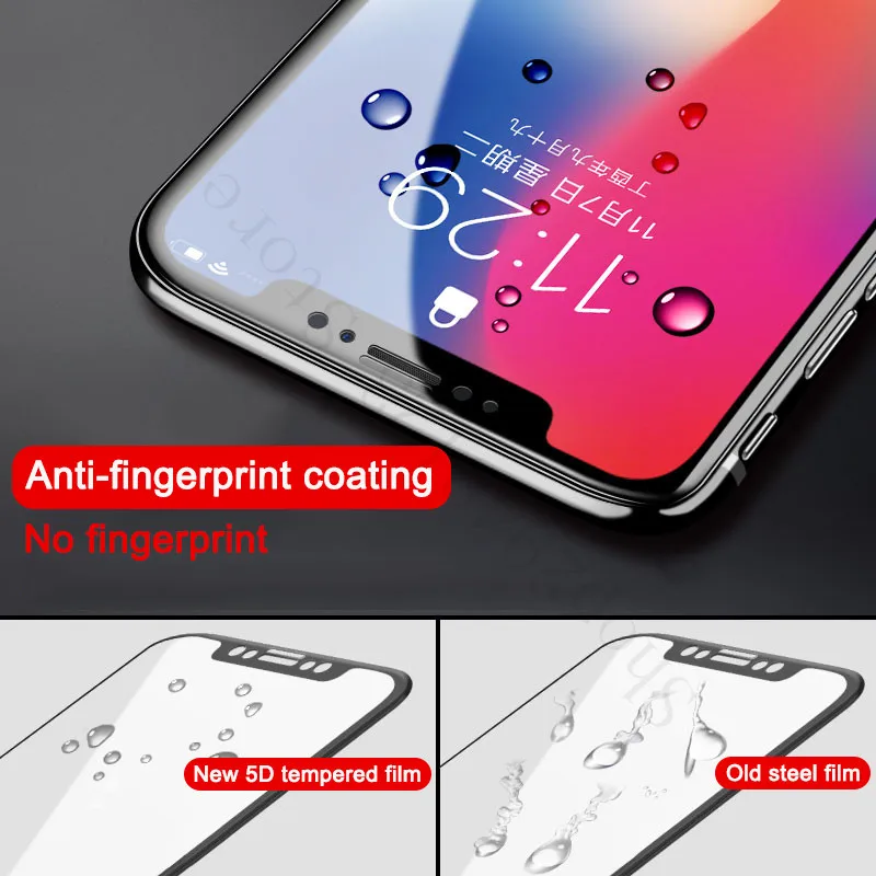Защитное стекло 5D закаленное для Iphone x/xs max/xr/6/7/8 plus|Защитные стёкла и плёнки| |