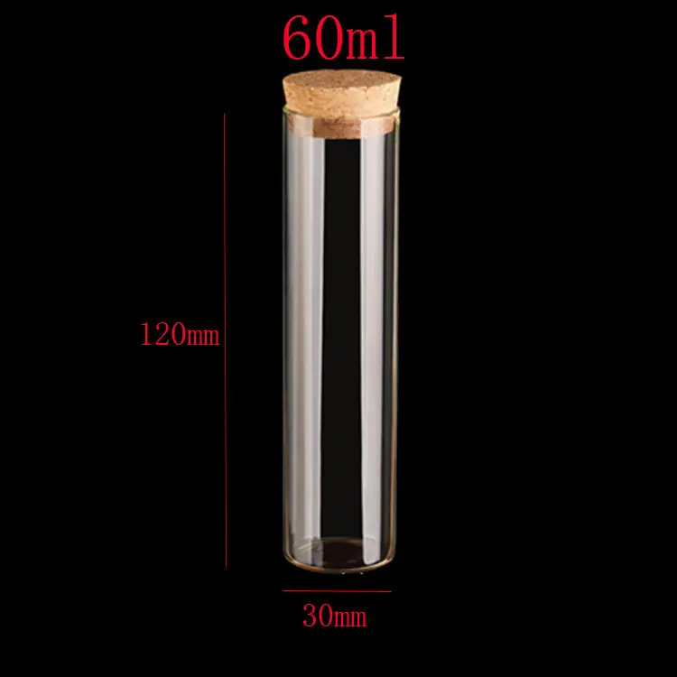 60ml Empty display Glass bottle with Cork 60cc Glass Jar containers Cosmetic Container, 2oz