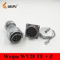 Original WEIPU WY28 Connector 2 3 4 7 10 12 16 17 20 24 26 Pin IP67 TE Clamping Cable Male Plug Female Square Flange Socket