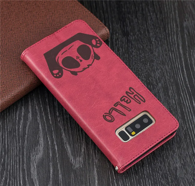 For Samsung Galaxy Note8 Note9 Case PU Leather 3D Hello Panda Embossing Stand Flip Case For Samsung Note8 Note9 Cell Phone Cover (16)
