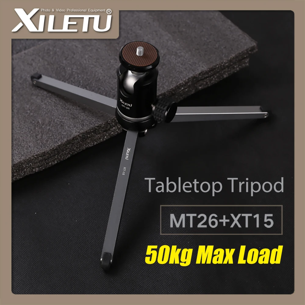 XILETU MT26+XT15 Mini Multifunctional Tabletop Tripod Aluminum Alloy Portable Bracket Ballhead for Cellphone Gopro DSLR Camera XILETU MT26+XT15 Mini Multifunctional Tabletop Tripod Aluminum Alloy Portable Bracket Ballhead for Cellphone Gopro DSLR Camera