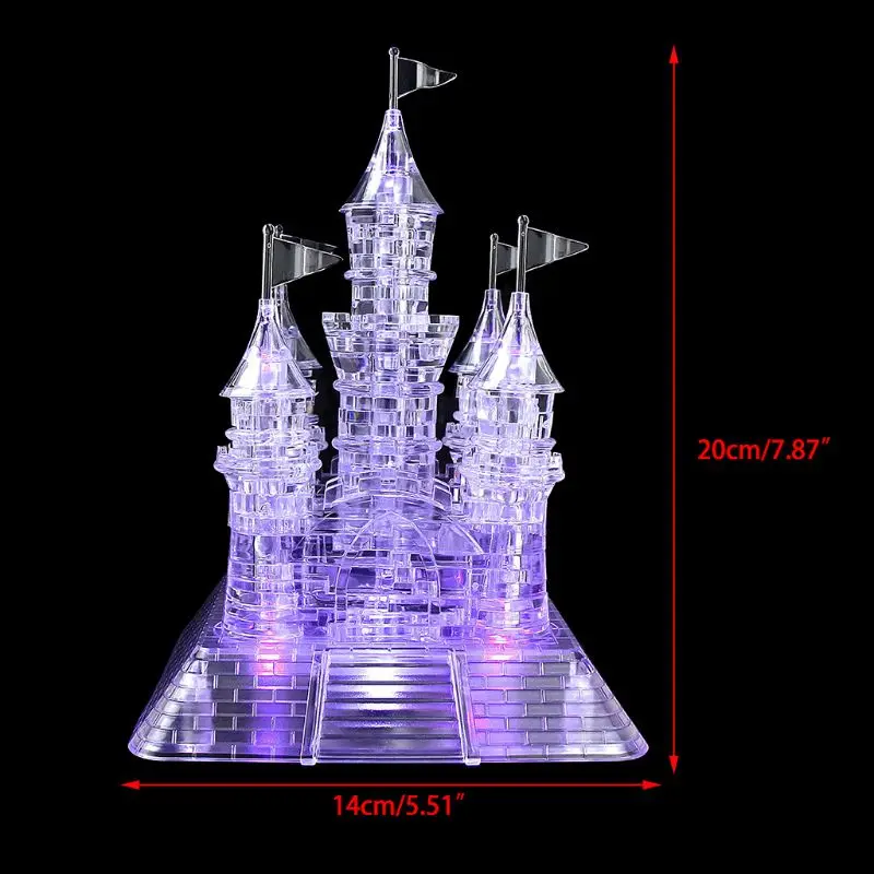 OOTDTY 3D прозрачный Кристалл Головоломка роскошный замок здание мозаика