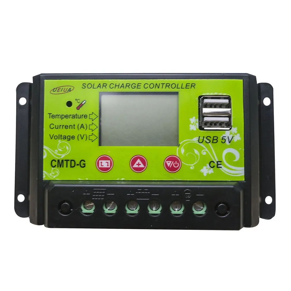 

Durable Solar Charge Controller 12V 24V Intelligent PWM charging mode USB 10A/20A Solar Regulator Voltage Regulator