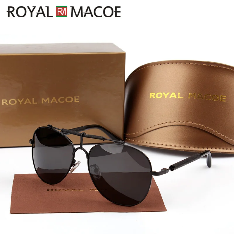 

ROYAL MACOE Brand 2019 Fashion Square Polarized Men Sunglasses New Design Sport Driving Sun Glasses Classic Eyewear