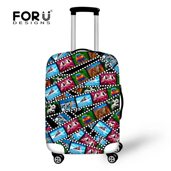FORUDESIGNS/ Эластичный Чемодан на колесиках для путешествий, чехол для чемодана, защитный чехол, милый 3D чехол для багажа с животными, собаками, пылезащитные чехлы - Цвет: C3702