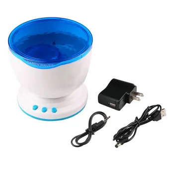 

US Plug Rainbow Wave Projector Daren Wave Led Nightlight Ocean Wave Projector Light Lamp MP3 Phone Music Input Speaker