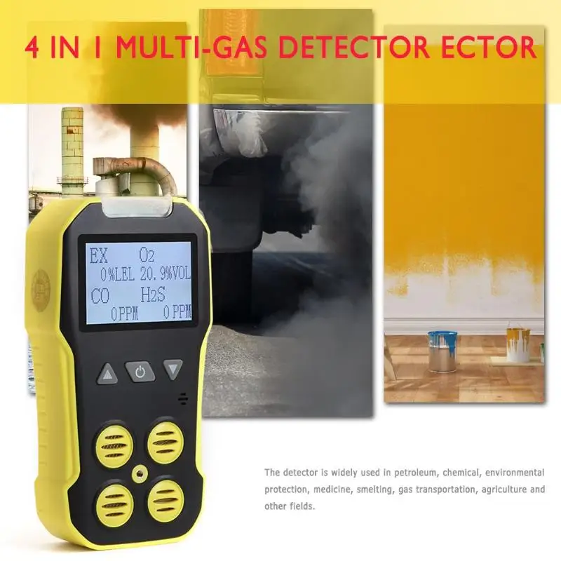

4 in 1 Gas Monitor CO/H2S/O2/EX Carbon Monoxide CO Gas Analyzer Detector