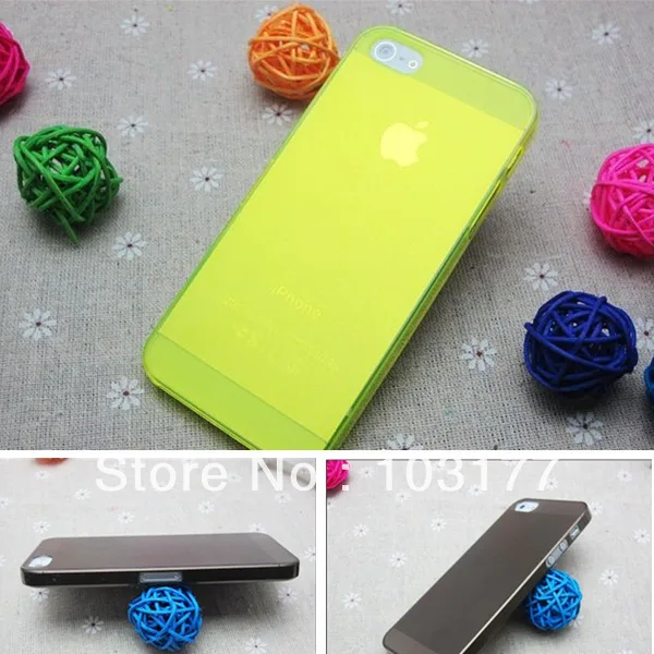 Freeshipping 0.5mm Ultra Thin case for iPhone5 5s Slim Matte frosting Transparent Cover Case For iPhone 5 Wholesale FreeShipping |