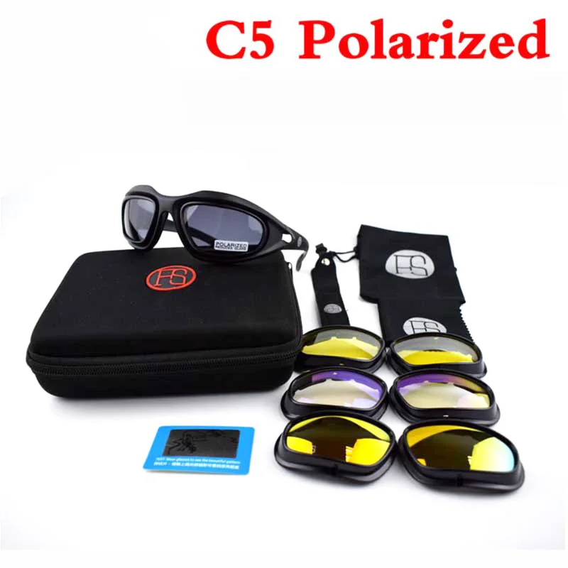 Polarized Новые C5 Поляризованные спортивные солнцезащитные очки с защитой от уф400 лучей, тактические охотничьи очки для пешего туризма и альпинизма - Цвет: Polarized