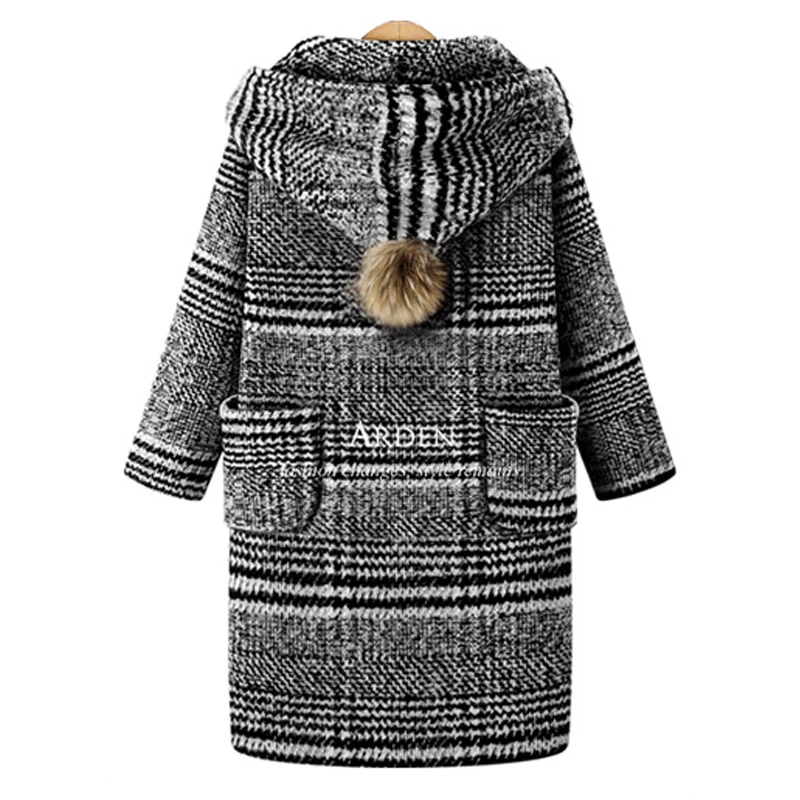 2018 Winter European Style Plus Size XL- 5XL Women Wool&Blends Paid Jackets Hooded Basic Coats Black Outerwear Dollar Price
