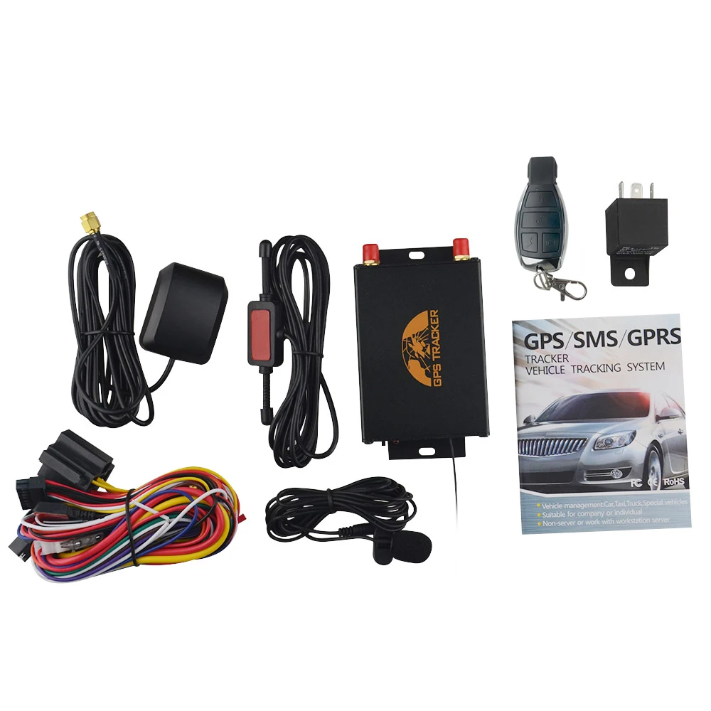 Автомобильный gps трекер, gps 105B локатор, TK105B устройство слежения, пульт дистанционного управления, две sim-карты, дополнительная камера/отключение топлива, Coban