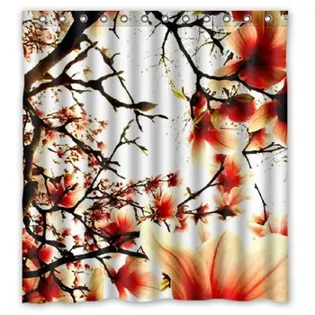 

Generic Custom Unique Peach Creative Design Waterproof Polyester Fabric Bathroom Shower Curtain