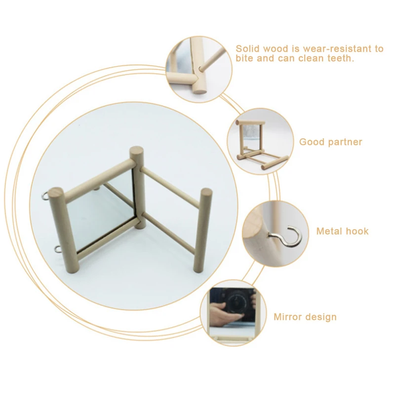 Забавная деревянная птица ЗЕРКАЛО-игрушка подставка платформа игрушки для попугаев Cockatiel Vogel птица зеркальная клетка стенд бар аксессуары