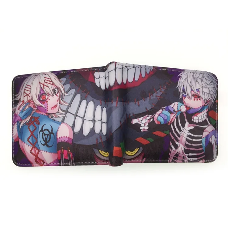 New Tokyo Ghoul Wallet Cartoon Anime Movies Student Male and Female Short Wallets with Card Holder Zipper Coin Pocket Purses