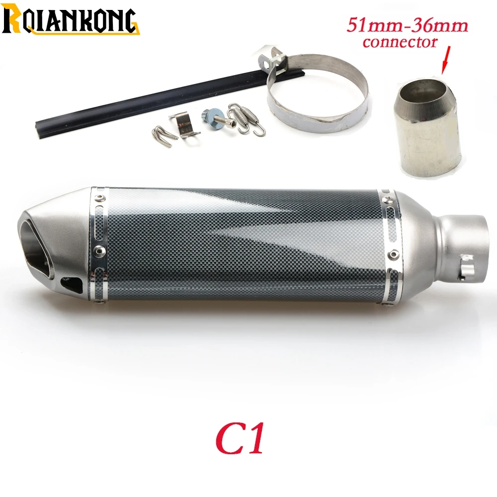 Глушитель выхлопной трубы АК для мотоцикла 51/61/36 мм YAMAHA TRICKER DT TW PW RT 50 80 85 90 100 125 225 230