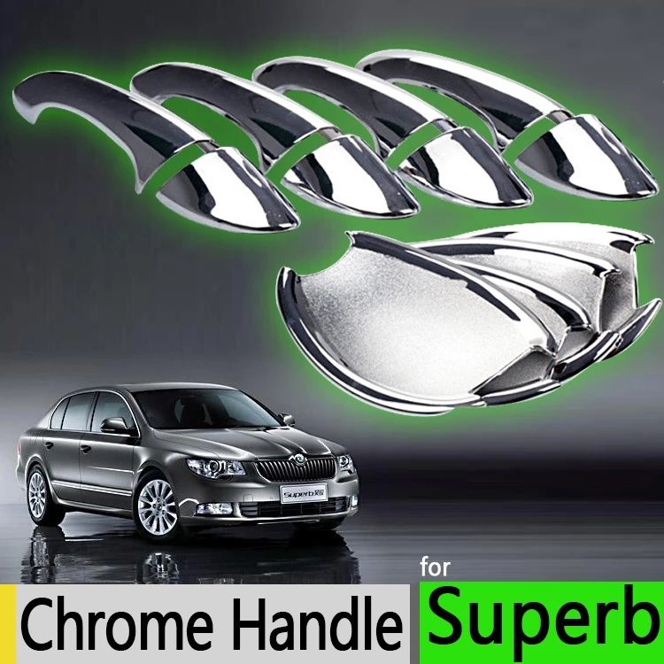 Чехлы для ручек Skoda Superb B6 2008 2015 из АБС пластика|door handle cover|handle coverchrome car styling |