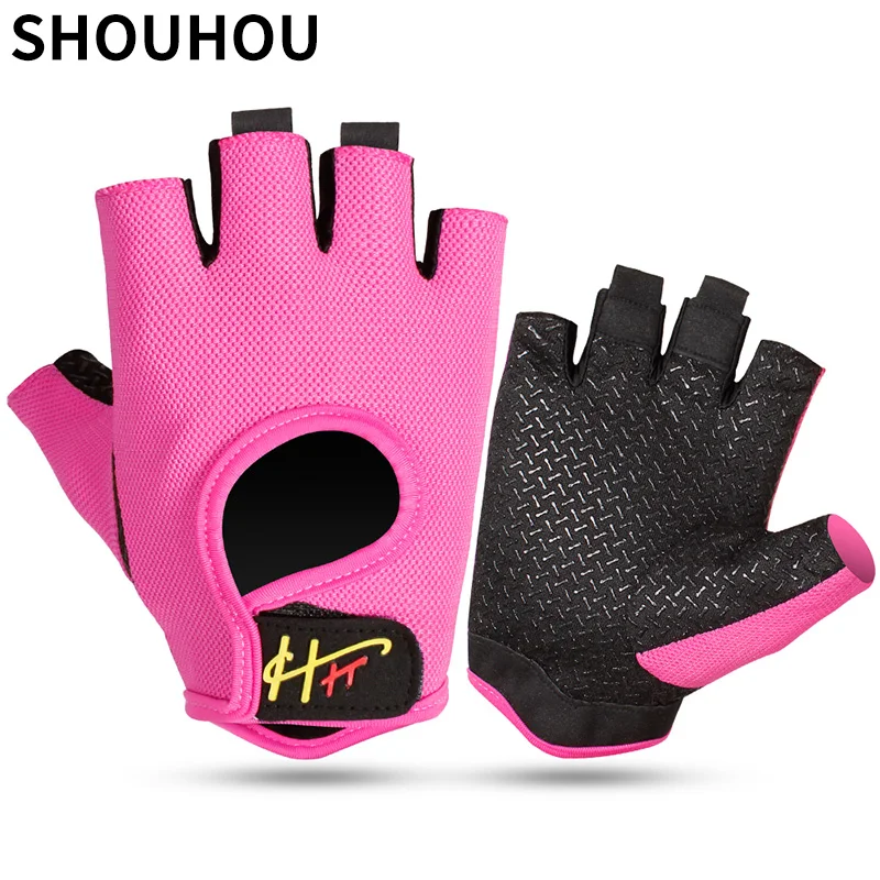 SHOUHOU 2017 New women sports gloves casual girls fitness semi singer