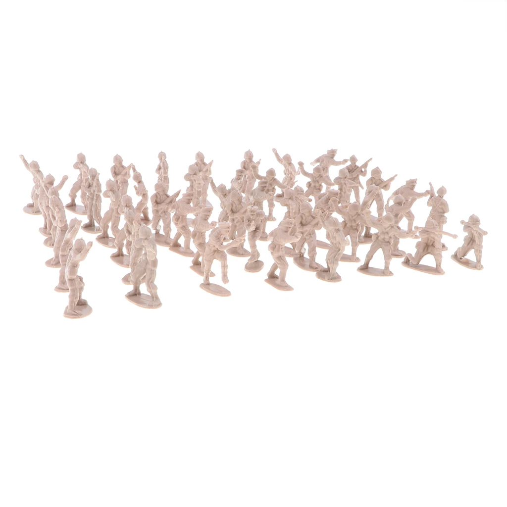 100 Pieces 2cm Realistically Battlefield Toy Soldier Figures Soldier Men Accessories - Apricot