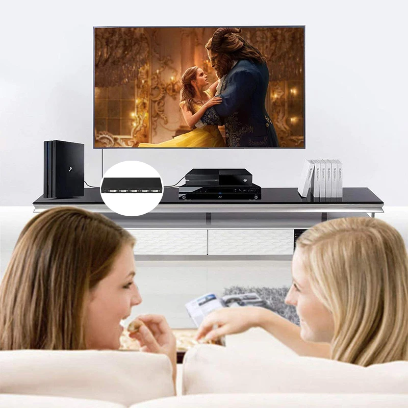 Сплиттер DVI 1x2 1x4 1 In 2 Out 4 коммутатор видео сплиттер HD 1080P с адаптером питания HDMI