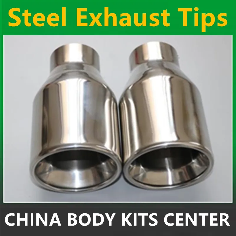 New Universal 1pcs 63mm 102mm Chrome Stainless Steel Car Rear Round Exhaust Pipe Tail Muffler Tip