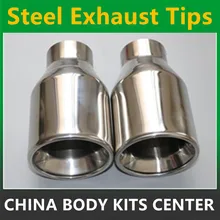 New Universal 1pcs 63mm 102mm Chrome Stainless Steel Car Rear Round Exhaust Pipe Tail Muffler Tip